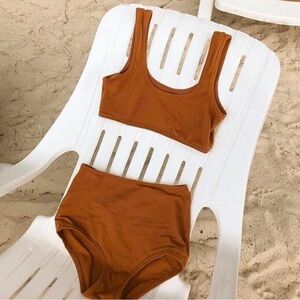 ARQ Wide Strap Bra in Toffee